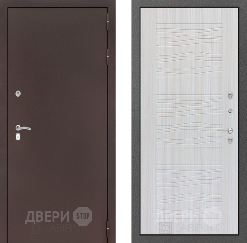 Входная металлическая Дверь Лабиринт (LABIRINT) Classic антик медь 06 Сандал белый в Павловском Посаде