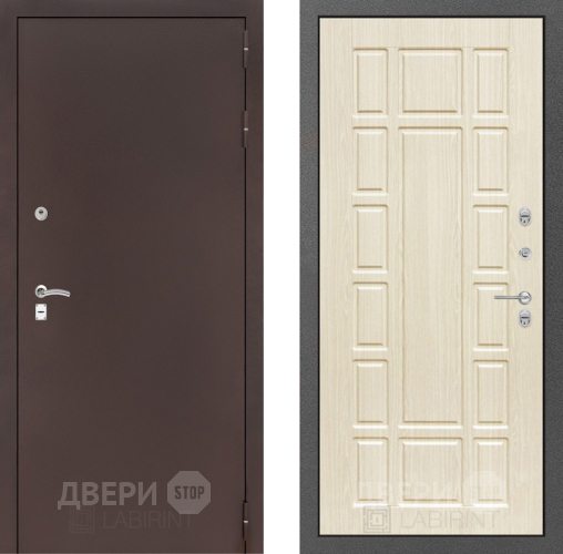 Входная металлическая Дверь Лабиринт (LABIRINT) Classic антик медь 12 Беленый дуб в Павловском Посаде
