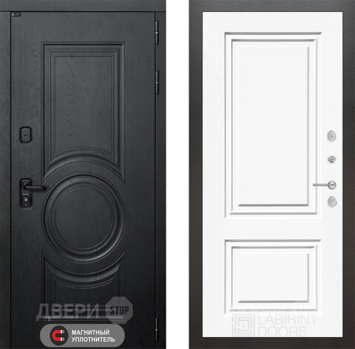 Входная металлическая Дверь Лабиринт (LABIRINT) Гранд 26 Белый (RAL-9003) в Павловском Посаде