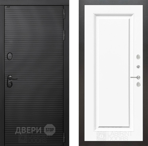 Входная металлическая Дверь Лабиринт (LABIRINT) Вулкано 27 Белый (RAL-9003) в Павловском Посаде