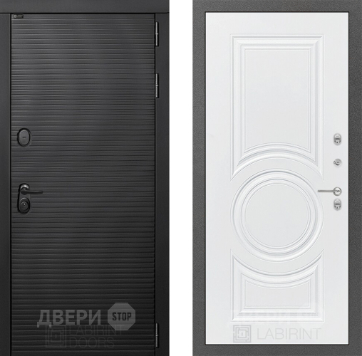 Входная металлическая Дверь Лабиринт (LABIRINT) Вулкано 23 Белый софт в Павловском Посаде