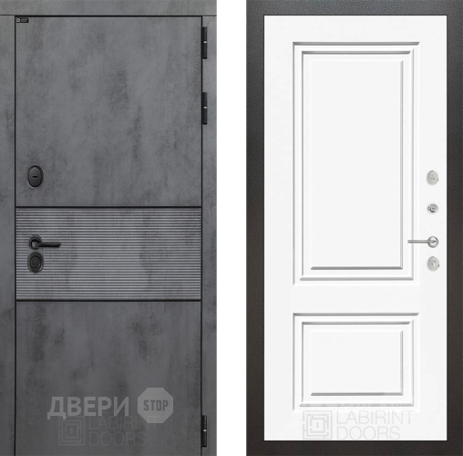Входная металлическая Дверь Лабиринт (LABIRINT) Инфинити 26 Белый (RAL-9003) в Павловском Посаде