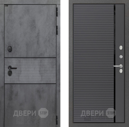Входная металлическая Дверь Лабиринт (LABIRINT) Инфинити 22 Графит софт в Павловском Посаде