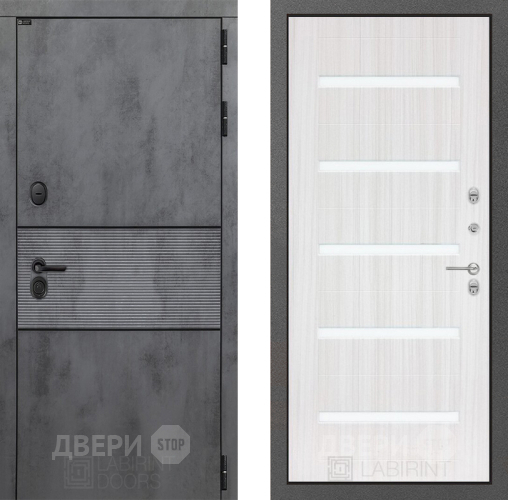 Входная металлическая Дверь Лабиринт (LABIRINT) Инфинити 01 Сандал белый в Павловском Посаде