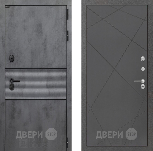 Входная металлическая Дверь Лабиринт (LABIRINT) Инфинити 24 Графит софт в Павловском Посаде