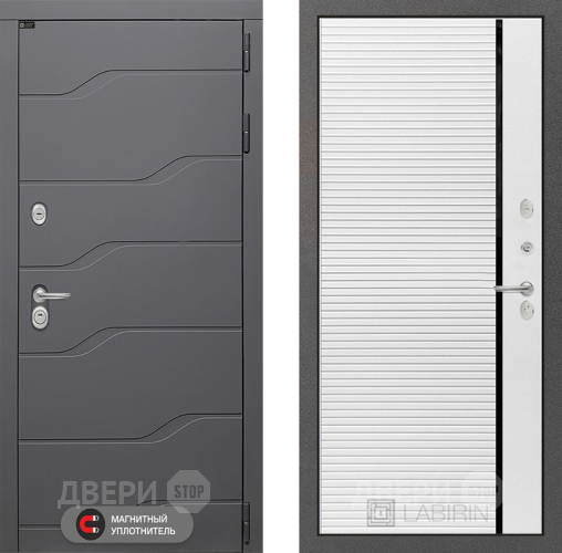 Входная металлическая Дверь Лабиринт (LABIRINT) Ривер 22 Белый софт в Павловском Посаде