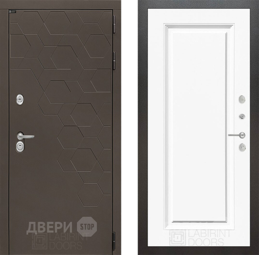 Дверь Лабиринт (LABIRINT) Смоки 27 Белый (RAL-9003) в Павловском Посаде