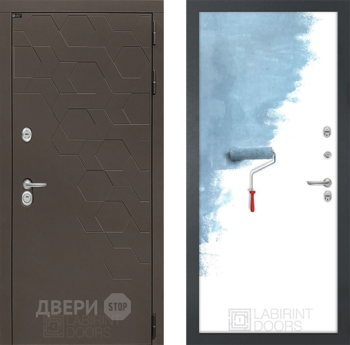Входная металлическая Дверь Лабиринт (LABIRINT) Смоки 28 Под покраску в Павловском Посаде
