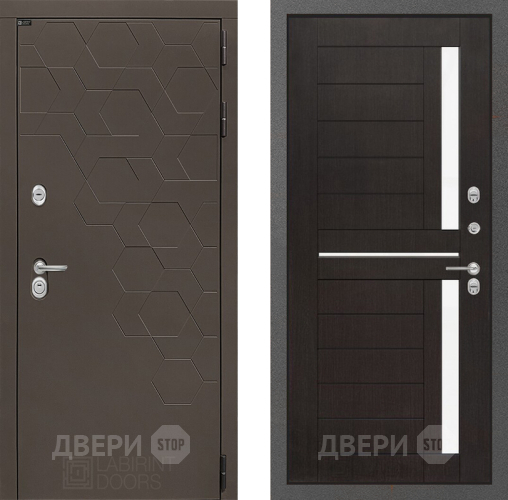 Входная металлическая Дверь Лабиринт (LABIRINT) Смоки 02 Венге в Павловском Посаде