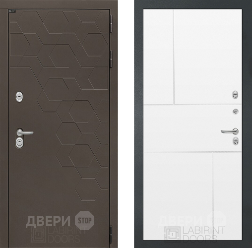 Дверь Лабиринт (LABIRINT) Смоки 21 Белый софт в Павловском Посаде