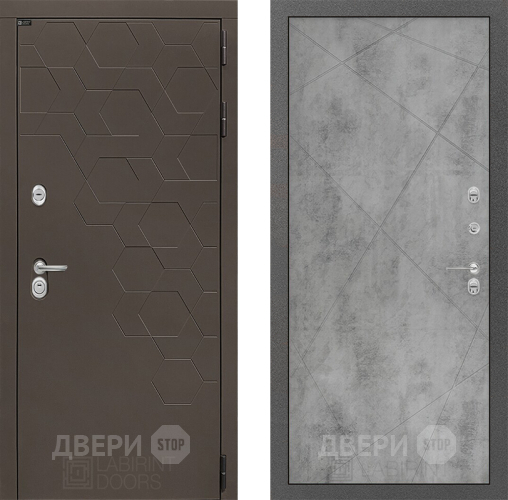Входная металлическая Дверь Лабиринт (LABIRINT) Смоки 24 Бетон светлый в Павловском Посаде