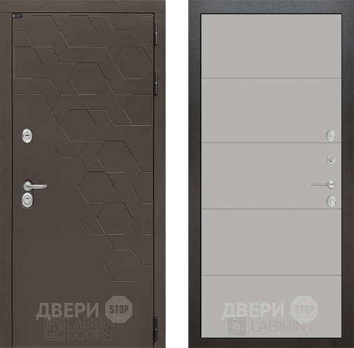 Входная металлическая Дверь Лабиринт (LABIRINT) Смоки 13 Грей софт в Павловском Посаде