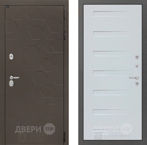 Входная металлическая Дверь Лабиринт (LABIRINT) Смоки 14 Дуб кантри белый горизонтальный в Павловском Посаде