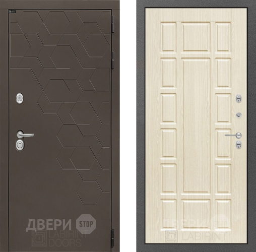 Входная металлическая Дверь Лабиринт (LABIRINT) Смоки 12 Беленый дуб в Павловском Посаде