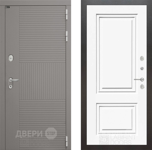 Входная металлическая Дверь Лабиринт (LABIRINT) Формо 26 Белый (RAL-9003) в Павловском Посаде