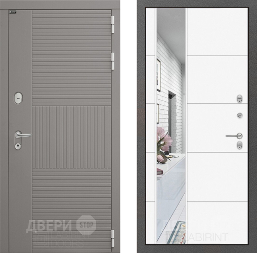 Дверь Лабиринт (LABIRINT) Формо Зеркало 19 Белый софт в Павловском Посаде