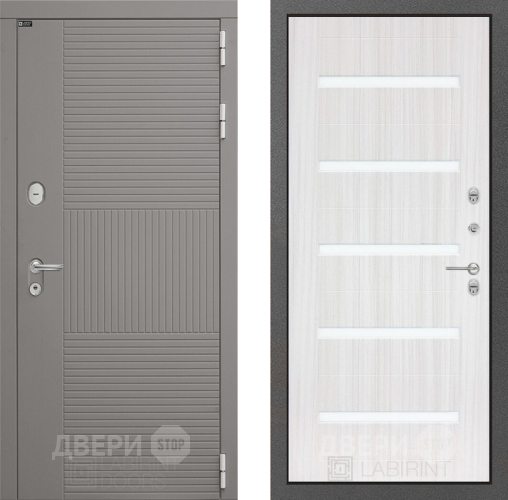 Входная металлическая Дверь Лабиринт (LABIRINT) Формо 01 Сандал белый в Павловском Посаде