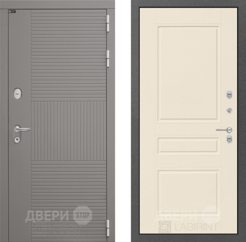 Входная металлическая Дверь Лабиринт (LABIRINT) Формо 03 Крем софт в Павловском Посаде