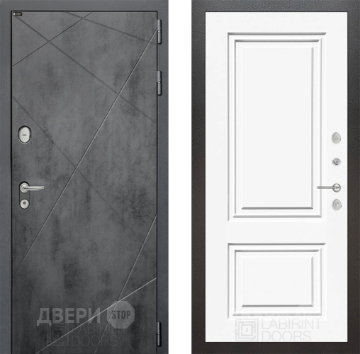 Входная металлическая Дверь Лабиринт (LABIRINT) Лофт 26 Белый (RAL-9003) в Павловском Посаде