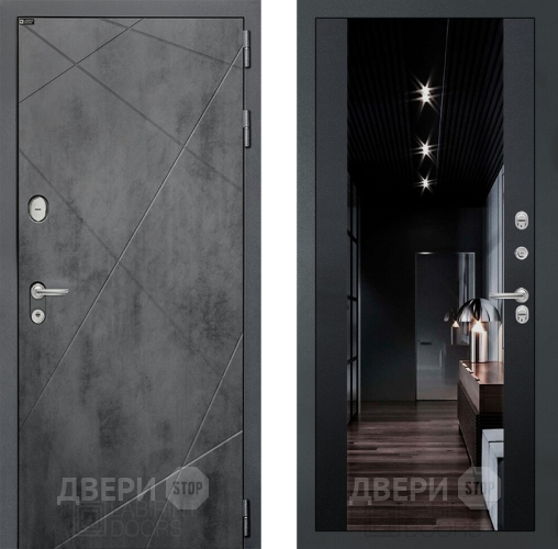 Дверь Лабиринт (LABIRINT) Лофт Зеркало Максимум с тонировкой Черный кварц в Павловском Посаде