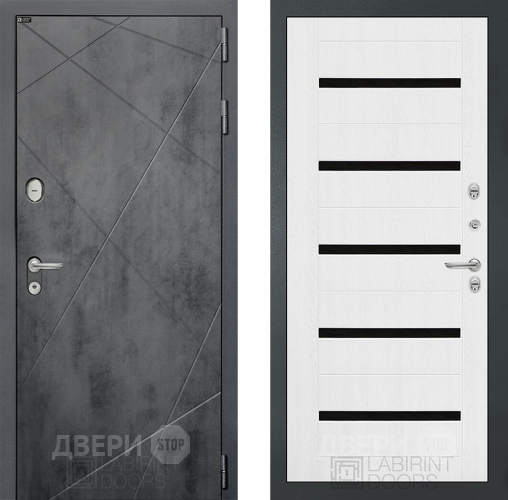 Дверь Лабиринт (LABIRINT) Лофт 01 Белое дерево в Павловском Посаде