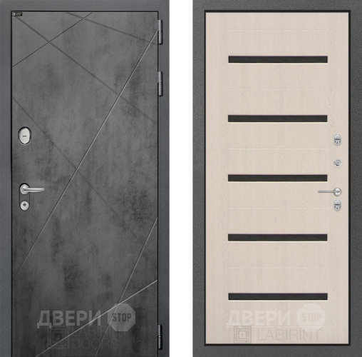 Входная металлическая Дверь Лабиринт (LABIRINT) Лофт 01 Беленый дуб в Павловском Посаде