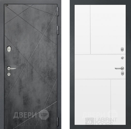 Входная металлическая Дверь Лабиринт (LABIRINT) Лофт 21 Белый софт в Павловском Посаде