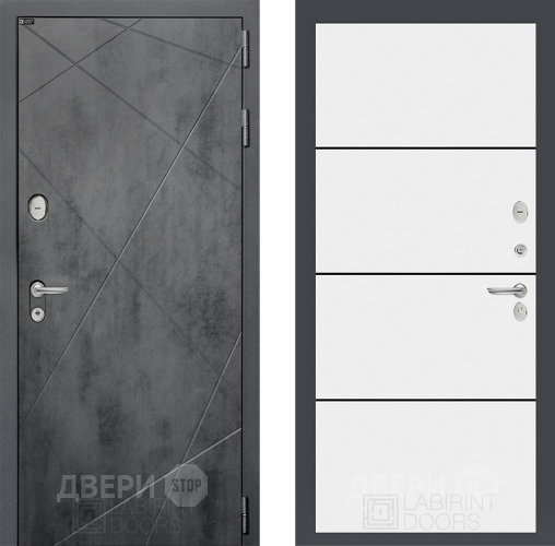 Входная металлическая Дверь Лабиринт (LABIRINT) Лофт 25 Белый софт в Павловском Посаде