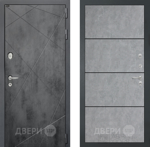 Входная металлическая Дверь Лабиринт (LABIRINT) Лофт 25 Бетон светлый в Павловском Посаде