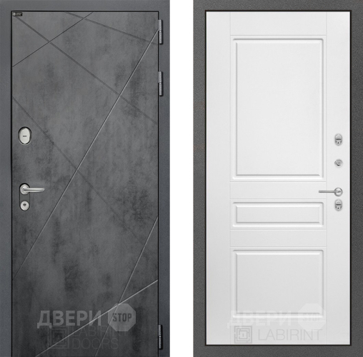 Дверь Лабиринт (LABIRINT) Лофт 03 Белый софт в Павловском Посаде