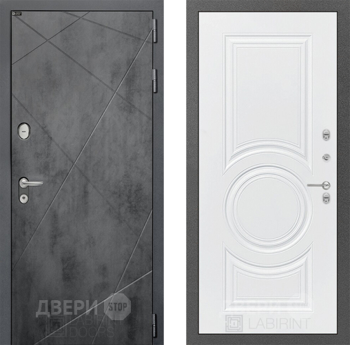 Входная металлическая Дверь Лабиринт (LABIRINT) Лофт 23 Белый софт в Павловском Посаде