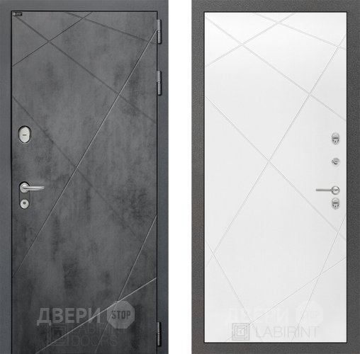 Входная металлическая Дверь Лабиринт (LABIRINT) Лофт 24 Белый софт в Павловском Посаде