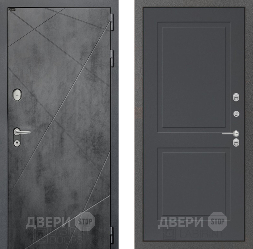 Входная металлическая Дверь Лабиринт (LABIRINT) Лофт 11 Графит софт в Павловском Посаде