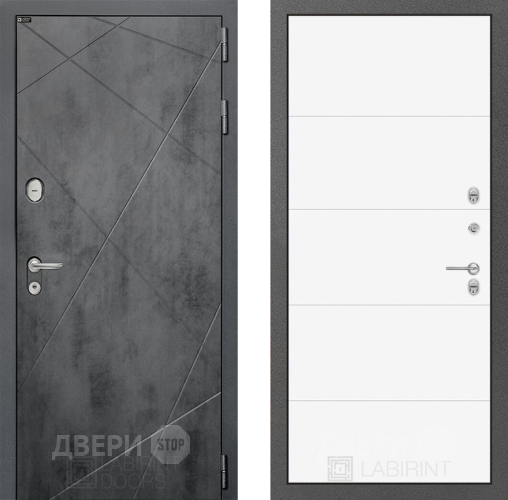 Входная металлическая Дверь Лабиринт (LABIRINT) Лофт 13 Белый софт в Павловском Посаде