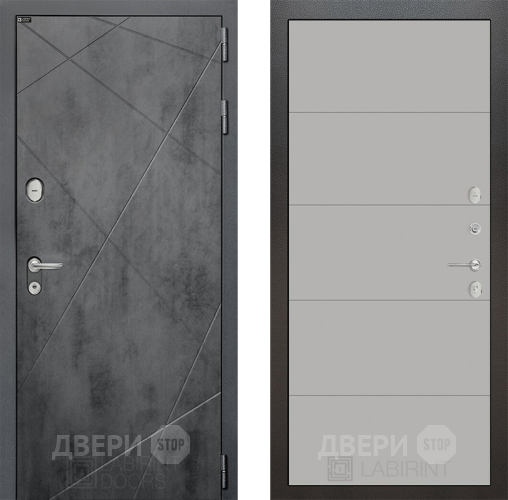 Входная металлическая Дверь Лабиринт (LABIRINT) Лофт 13 Грей софт в Павловском Посаде
