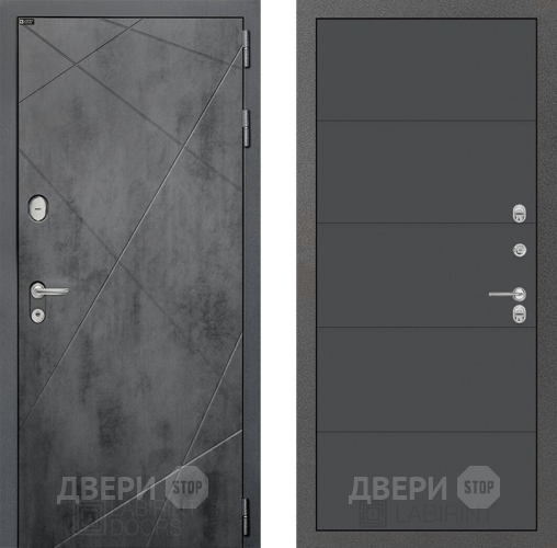 Дверь Лабиринт (LABIRINT) Лофт 13 Графит софт в Павловском Посаде
