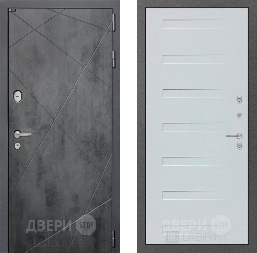 Входная металлическая Дверь Лабиринт (LABIRINT) Лофт 14 Дуб кантри белый горизонтальный в Павловском Посаде