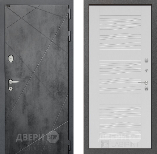 Входная металлическая Дверь Лабиринт (LABIRINT) Лофт 06 Белое дерево в Павловском Посаде