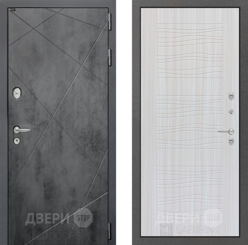 Входная металлическая Дверь Лабиринт (LABIRINT) Лофт 06 Сандал белый в Павловском Посаде