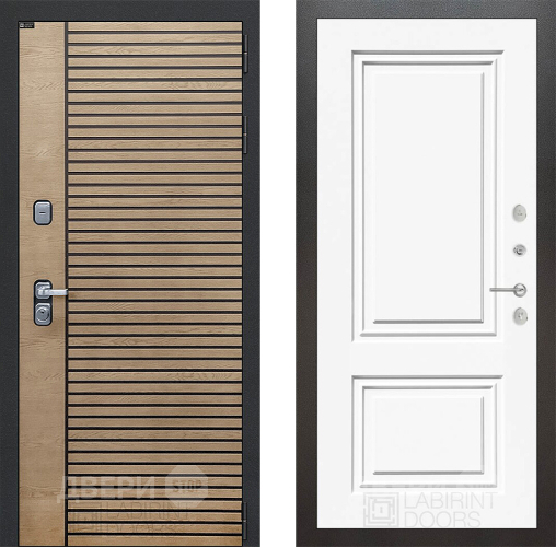 Входная металлическая Дверь Лабиринт (LABIRINT) Ritm 26 Белый (RAL-9003) в Павловском Посаде