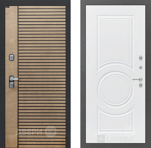 Входная металлическая Дверь Лабиринт (LABIRINT) Ritm 23 Белый софт в Павловском Посаде
