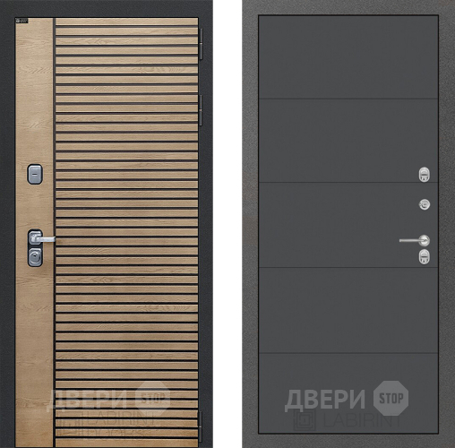 Входная металлическая Дверь Лабиринт (LABIRINT) Ritm 13 Графит софт в Павловском Посаде
