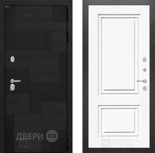 Входная металлическая Дверь Лабиринт (LABIRINT) Pazl 26 Белый (RAL-9003) в Павловском Посаде