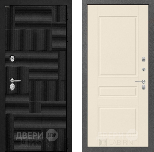 Входная металлическая Дверь Лабиринт (LABIRINT) Pazl 03 Крем софт в Павловском Посаде