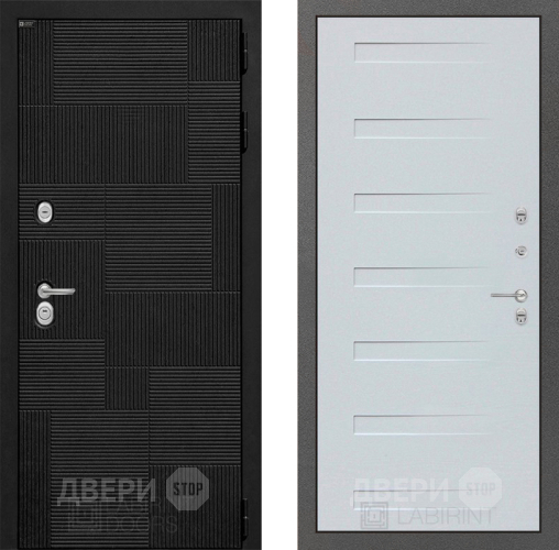 Входная металлическая Дверь Лабиринт (LABIRINT) Pazl 14 Дуб кантри белый горизонтальный в Павловском Посаде