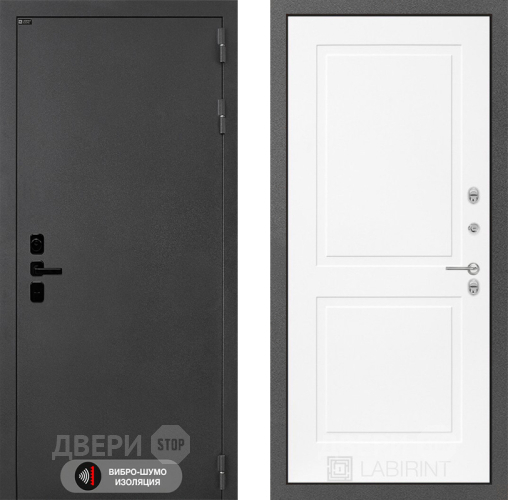 Входная металлическая Дверь Лабиринт (LABIRINT) Acustic 11 Белый софт в Павловском Посаде