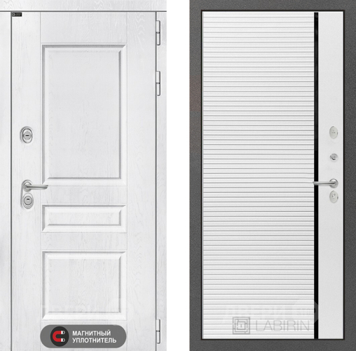 Входная металлическая Дверь Лабиринт (LABIRINT) Versal 22 Белый софт в Павловском Посаде