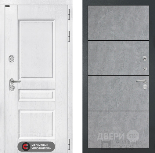 Входная металлическая Дверь Лабиринт (LABIRINT) Versal 25 Бетон светлый в Павловском Посаде