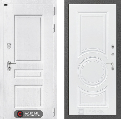 Входная металлическая Дверь Лабиринт (LABIRINT) Versal 23 Белый софт в Павловском Посаде