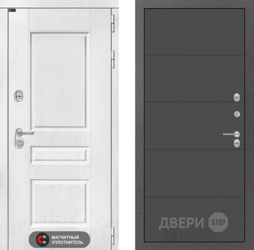 Входная металлическая Дверь Лабиринт (LABIRINT) Versal 13 Графит софт в Павловском Посаде